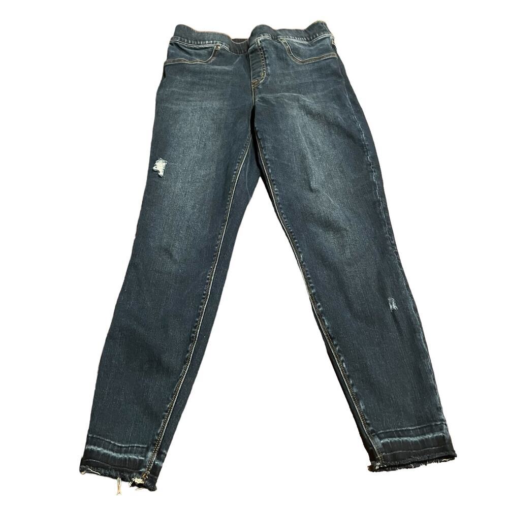 Spanx Shape Wear Denim High Waist Jegging Fringed Size Medium